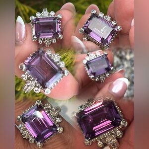 Judith Ripka Color Changing Amethyst Sterling Silver Ring